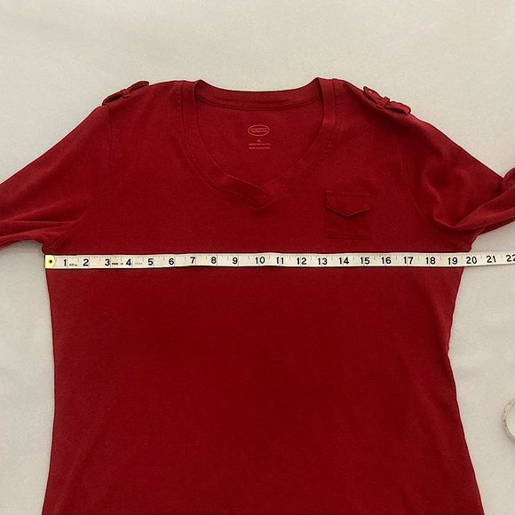 💫 Talbots 100% Pima Cotton Red Long Sleeve Top Size XL - Picture 8 of 11